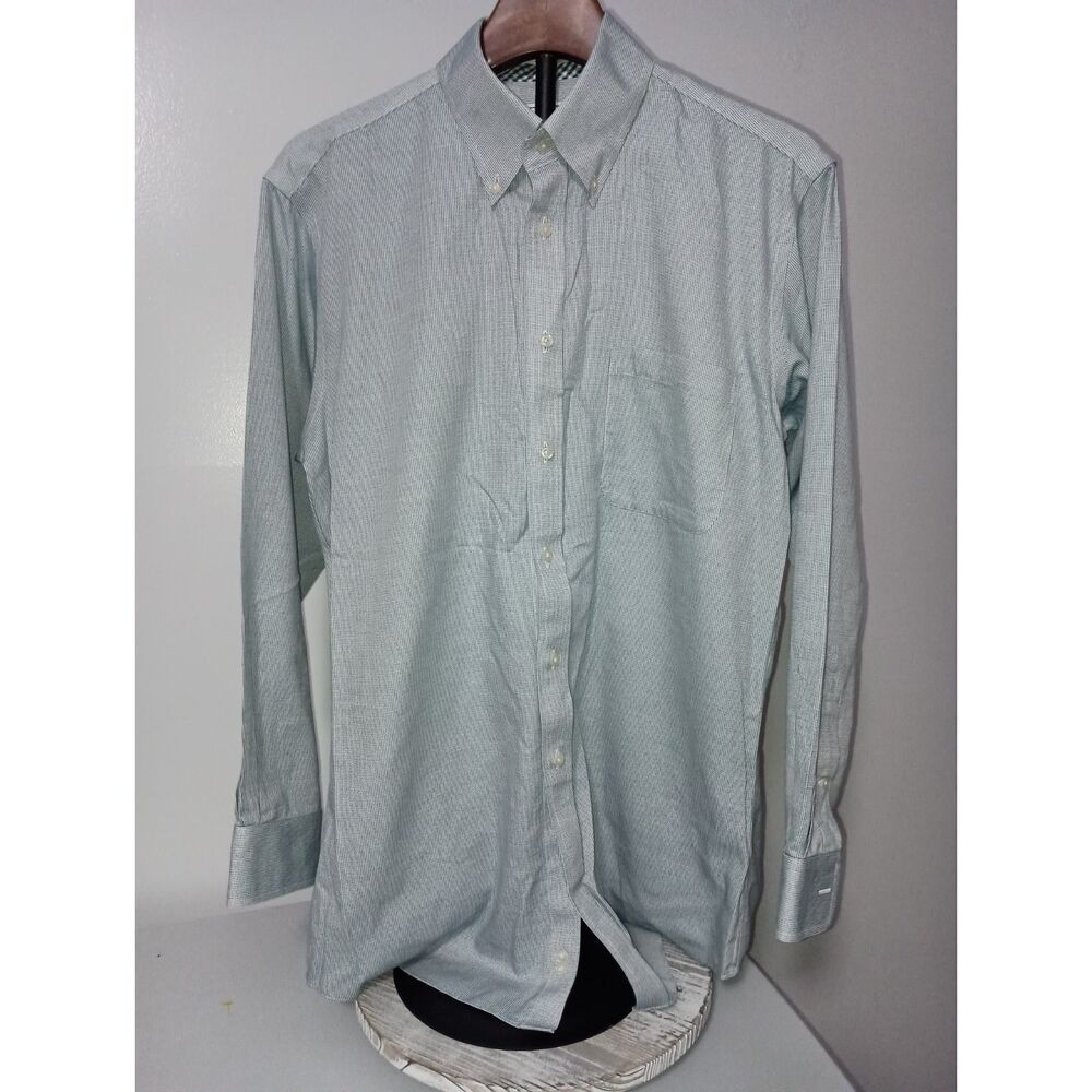Paul Fredrick: Blue Long-Sleeve Button Down Slim Fit Shirt, Men's Size 15.5-32
